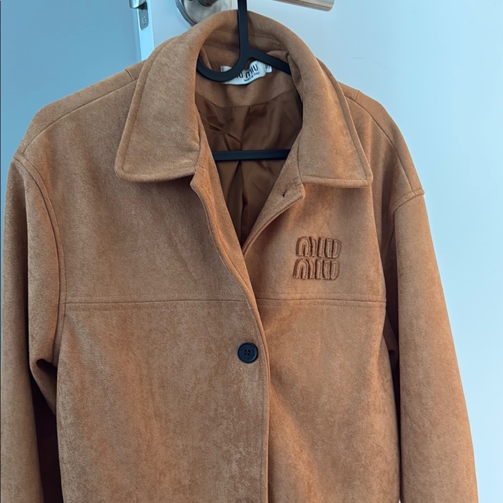Miu Miu Tan Teddy Jacket Cozy and Stylish